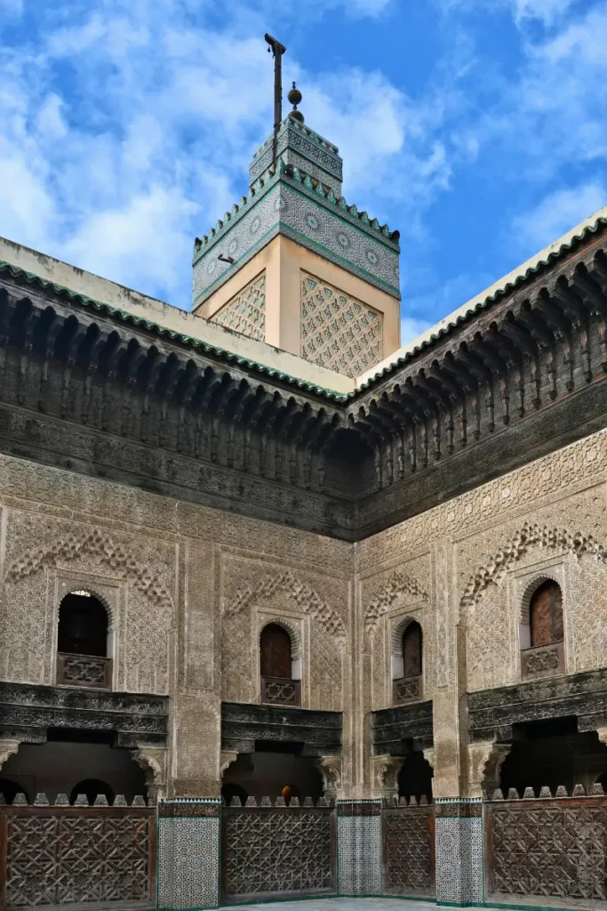 Morocco itinerary Fes madrasa Islamic architecture courtyard intricate tilework spiritual heart day 4-5